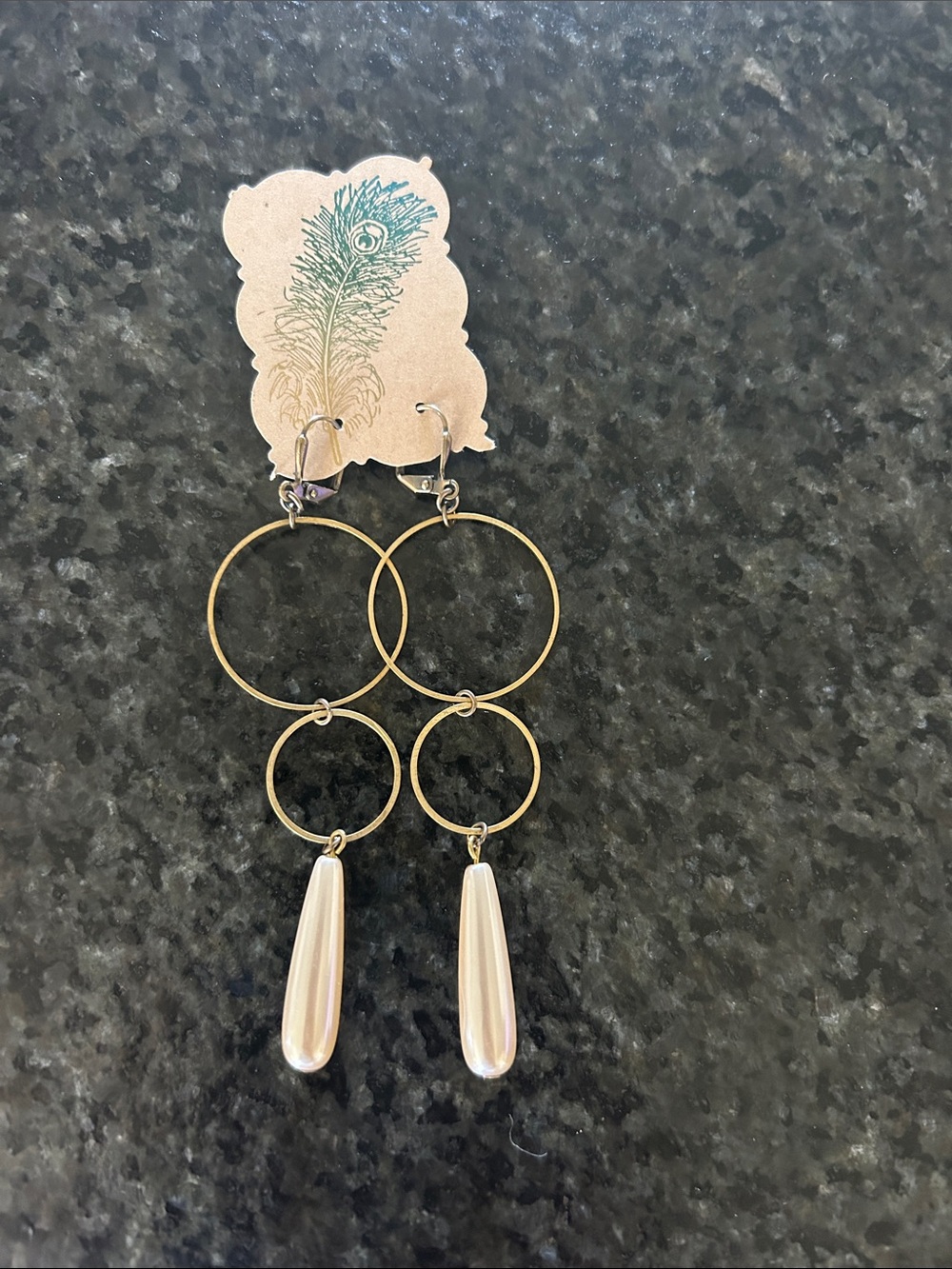 Gold Hoop & Pearl Drop Earrings - Women's Jewelry